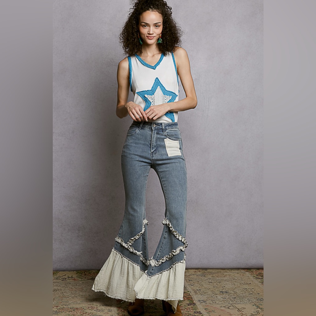 Pb15 Pol Blue Flared Jeans